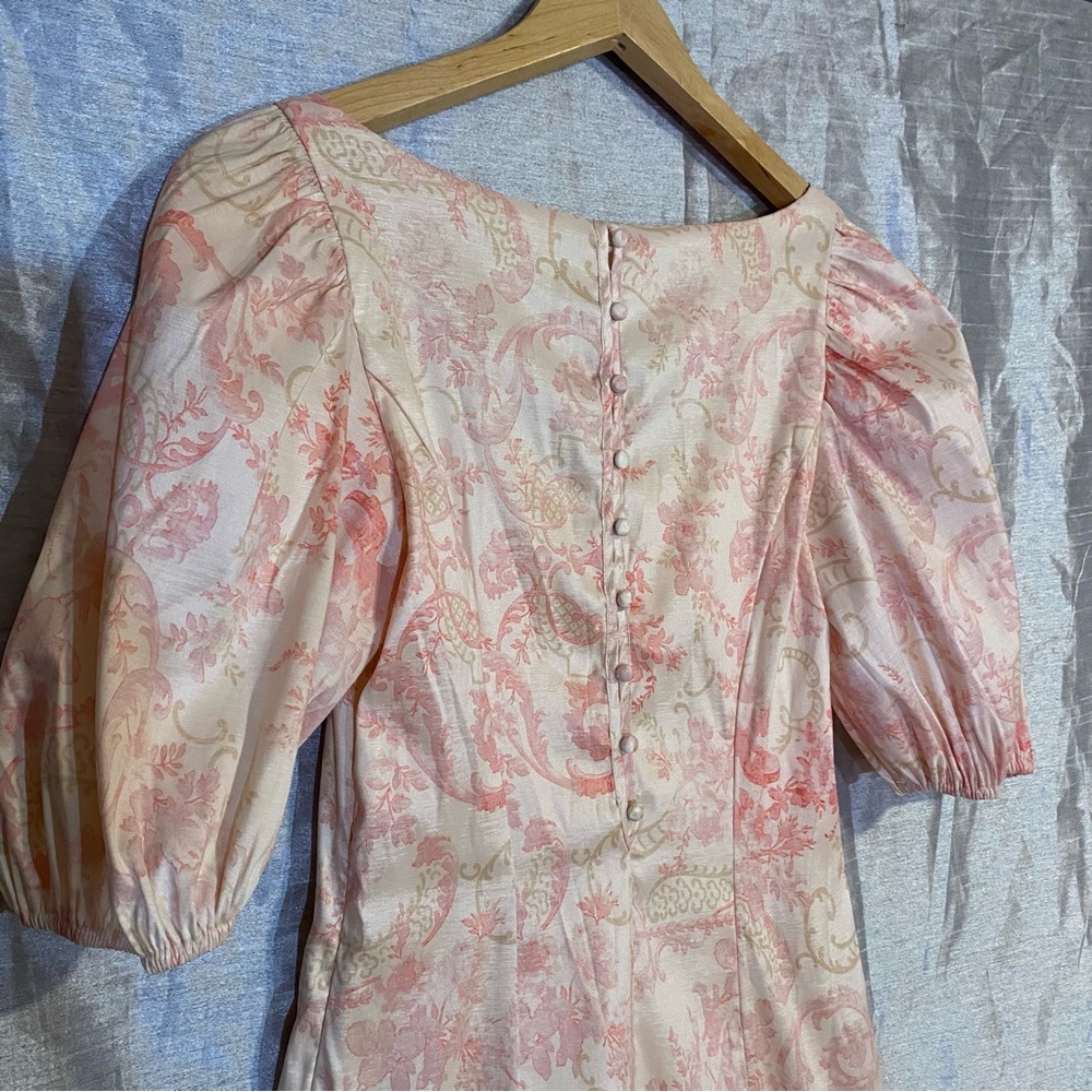 Laura Ashley/Uo Mel Puff Sleeve Dress Size S, Lined, Side Zip, Stretch S View 5